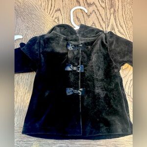 Kids Black Velvet Coat